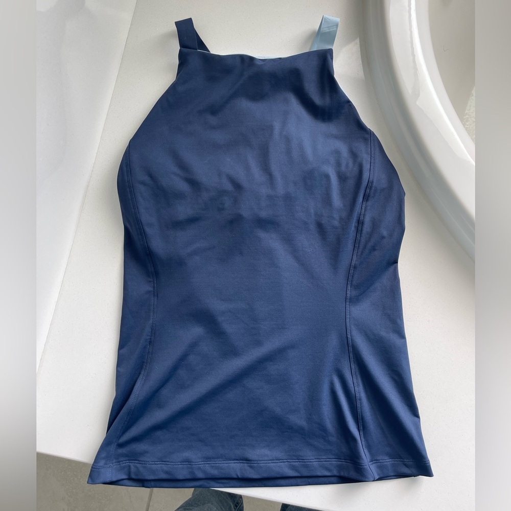 Vaara swim top in navy blue